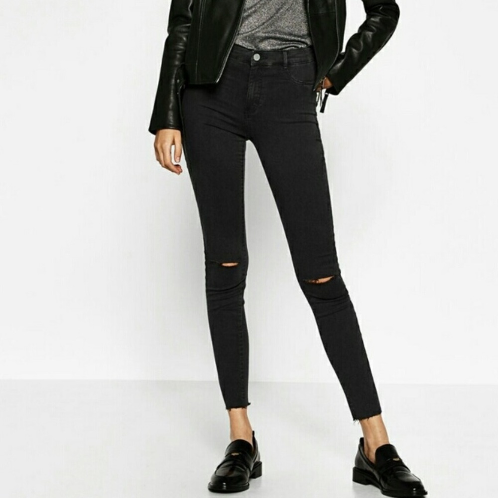 Zara Trafaluc High Waisted Jeans Black denim sz. 2